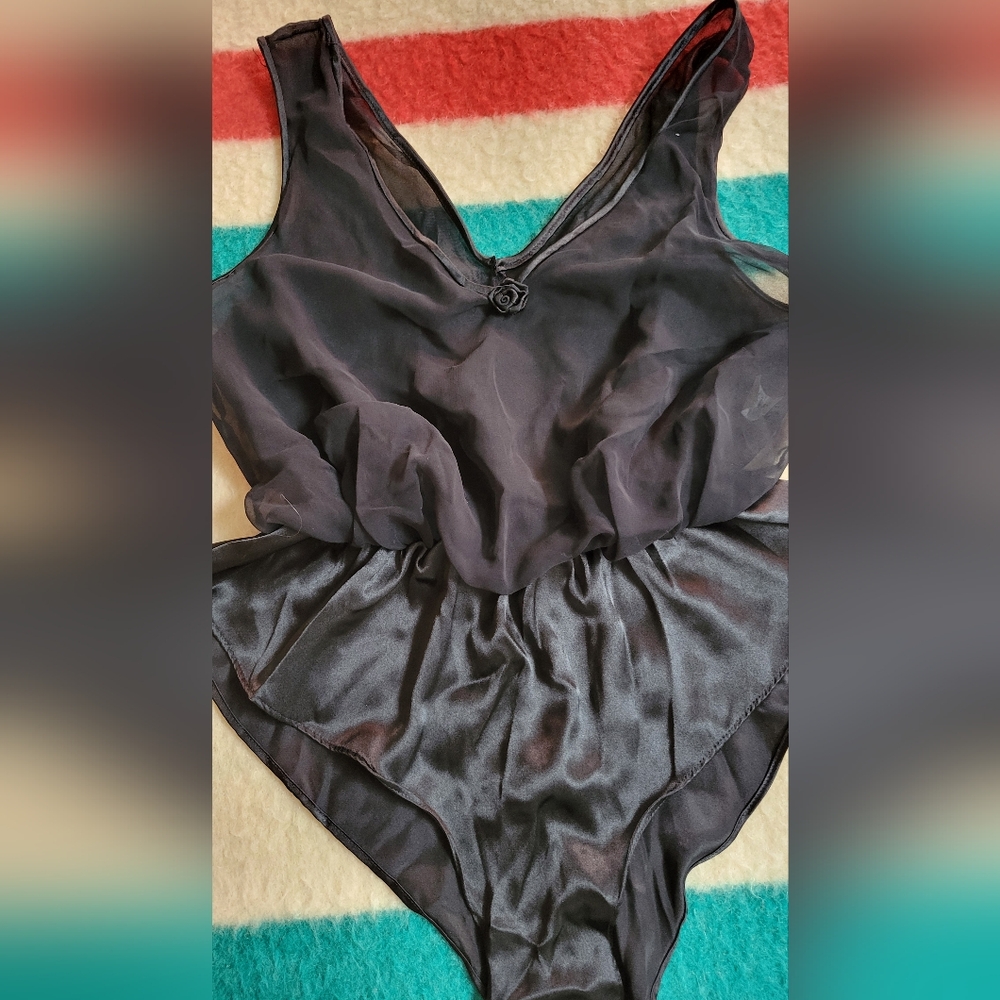Elegant Black Sheer Bodysuit